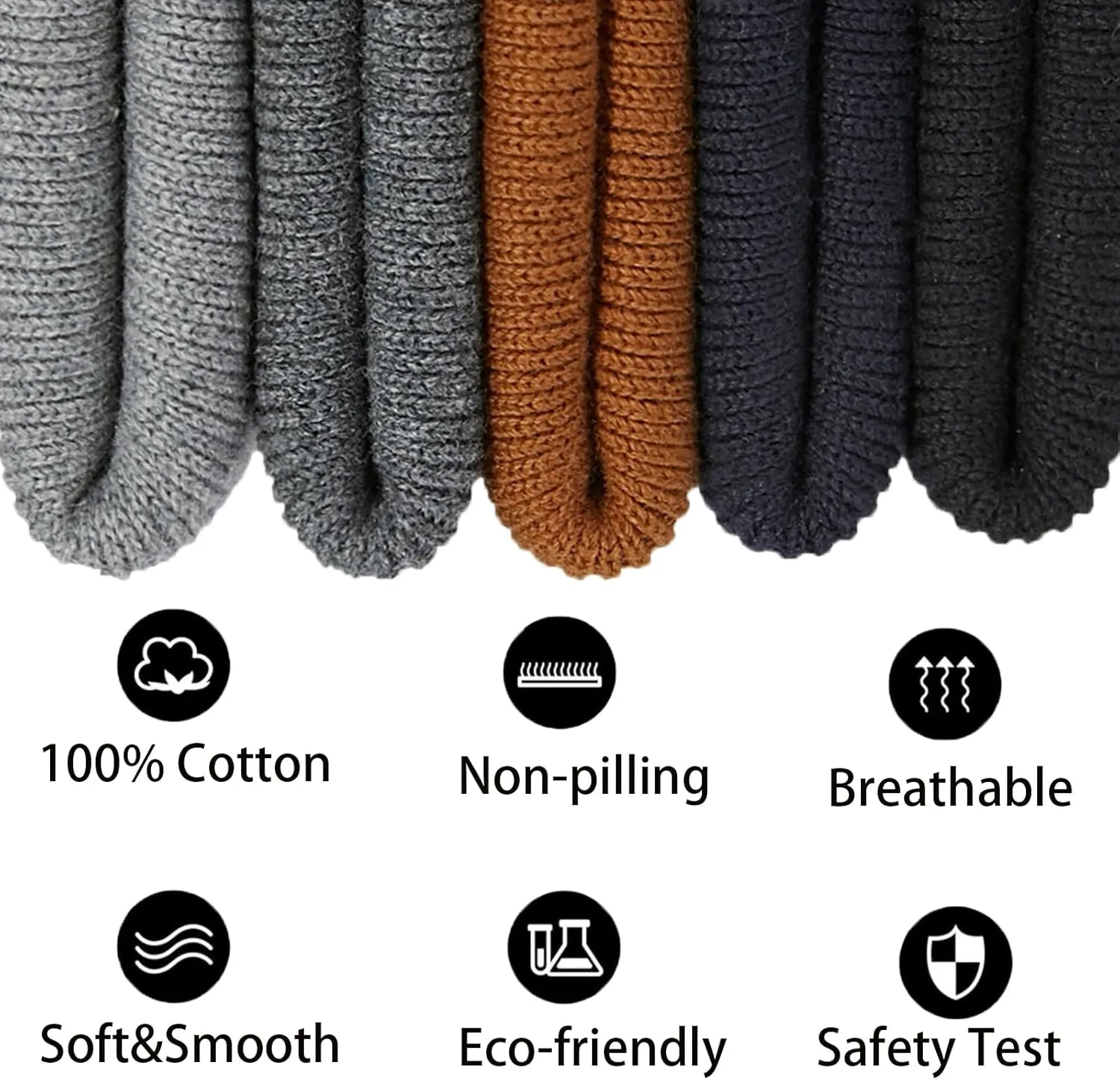 100% Cotton Beanie Hats for Women Men Winter Soft Warm Knit Cuffed Hats Fisherman Beanie Skull Cap Unisex