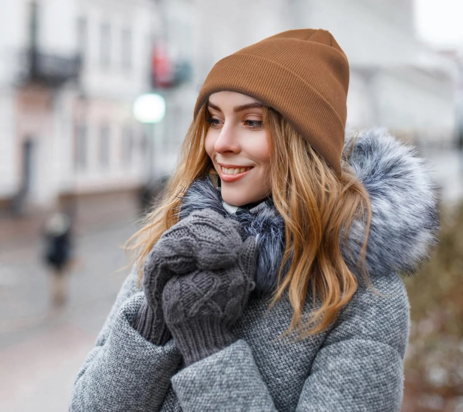 100% Cotton Beanie Hats for Women Men Winter Soft Warm Knit Cuffed Hats Fisherman Beanie Skull Cap Unisex