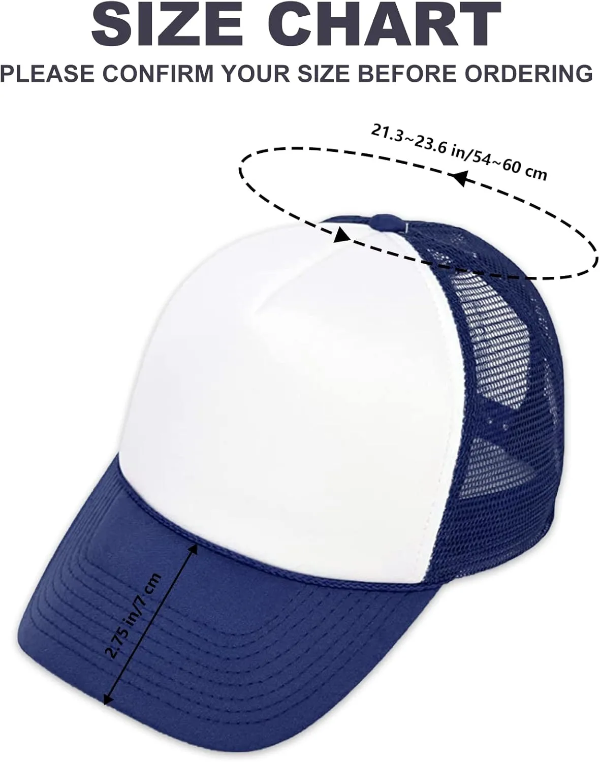 12 Pack Sublimation Blanks Hats,Customized Polyester Mesh Cap with Adjustable Snapback Strap for DIY Baseball Cap