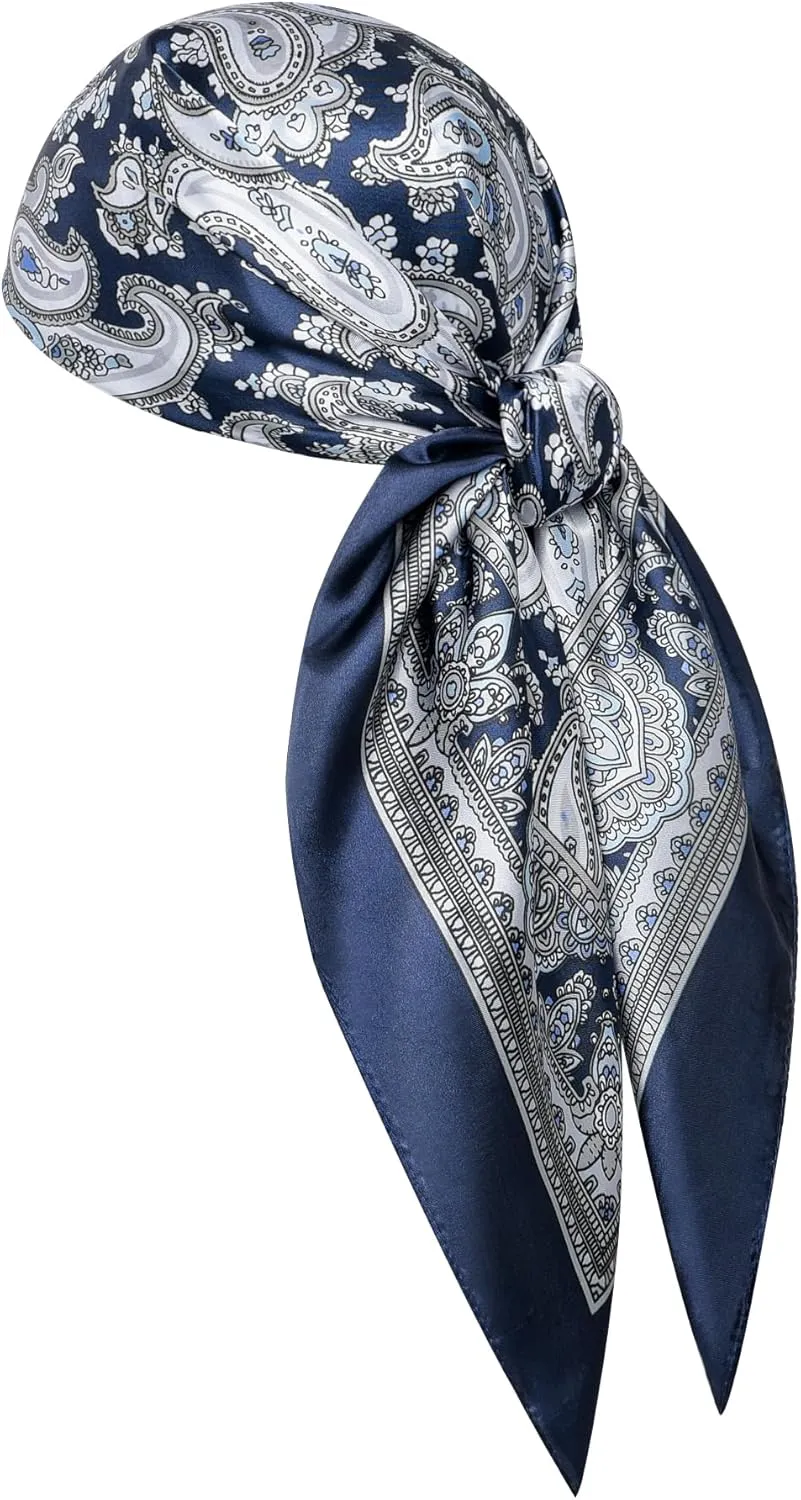 35" Men's Cowboy Scarf - Oversized Western Bandana Neckwear, Large Square Scarf with Gift Packaging