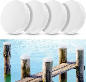 4 Pcs Marine Dock Piling Cap Protective Dock Post Caps Boat Pylon Edge Dock Pole Caps, Flat Top Design