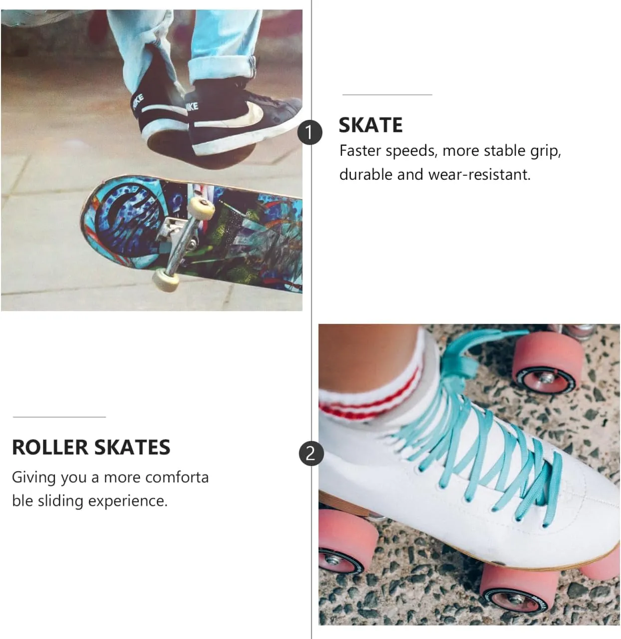 4Pcs PU Double Row Roller Skate Wheels with Bearings Durable Skating Wheels for Indoor and Outdoor Use Skates Accessories for Quad Skating