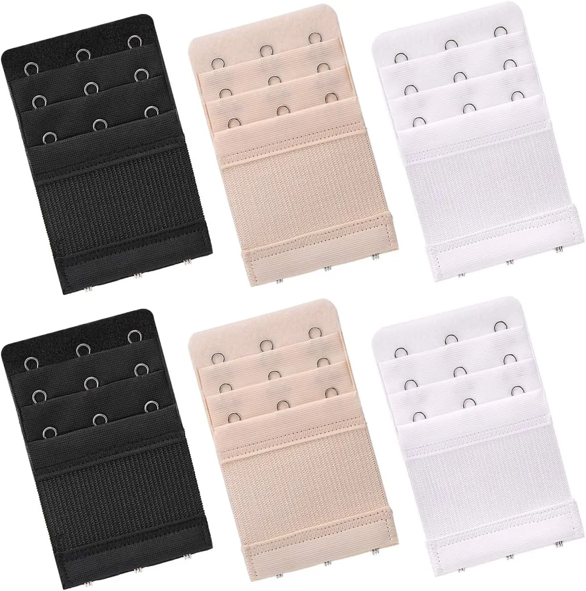 6 Pcs Women's Bra extenders 2 Hooks/3 Hooks Bra Extension