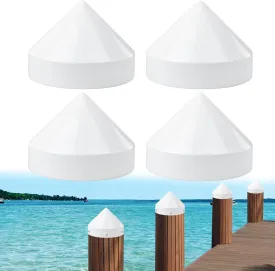 9 Inch Cone Pylon Cap for Marine Dock,Coned Piling Caps for Dock Post Pole Pipe Head,Dock Pylon Cover Caps for Marine Boat, Floating Docks, Piers,White