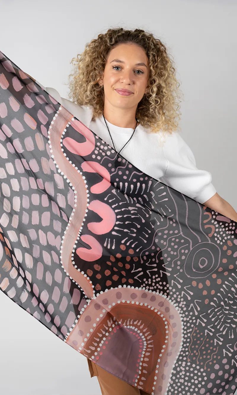 Aboriginal Art Scarf Gathering on Country