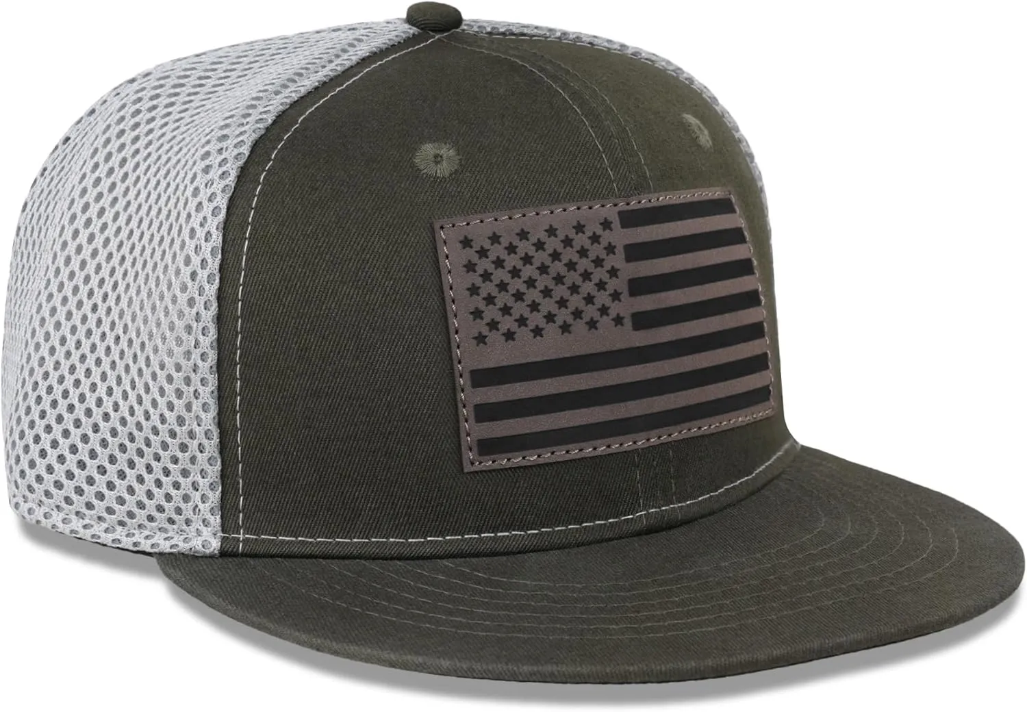 American Flag Snapback Hats - Flat Bill Brim Hat for Men Women - Breathable & Adjustable Fit for Casual Wear