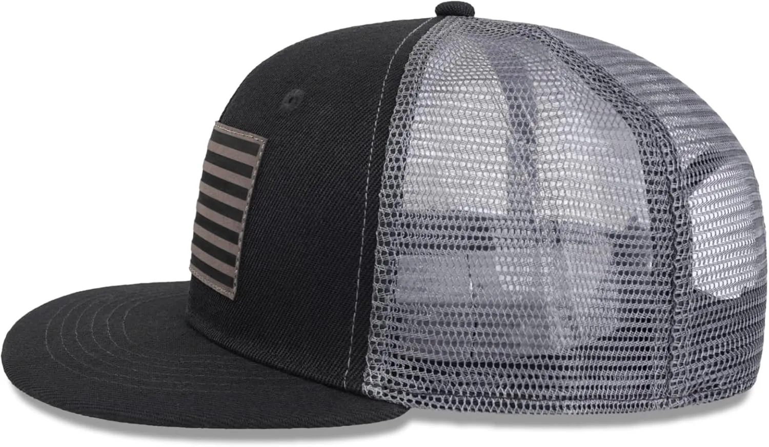 American Flag Snapback Hats - Flat Bill Brim Hat for Men Women - Breathable & Adjustable Fit for Casual Wear