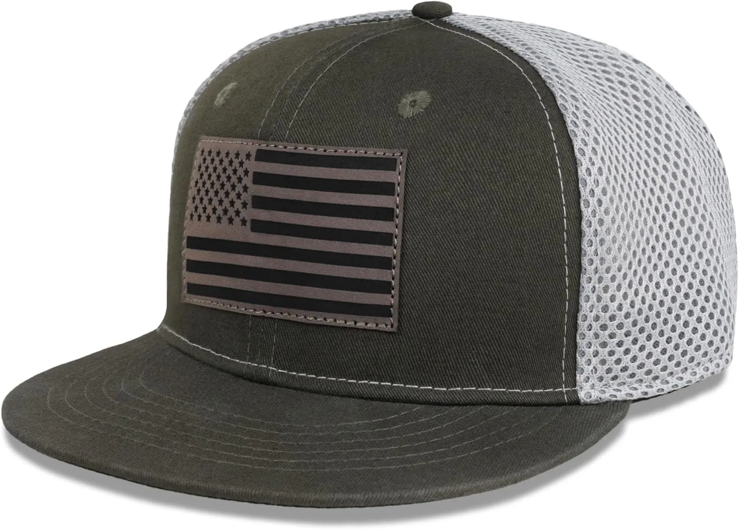 American Flag Snapback Hats - Flat Bill Brim Hat for Men Women - Breathable & Adjustable Fit for Casual Wear