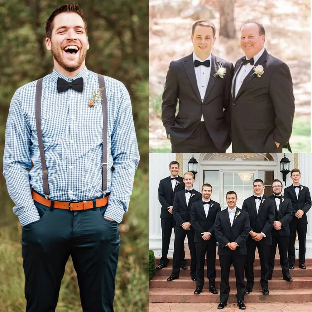 AUSKY Elegant Adjustable Pre-tied bow ties for Men Boys Party,Business or Daily Wear