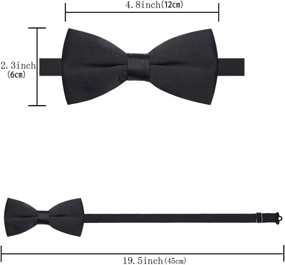 AUSKY Elegant Adjustable Pre-tied bow ties for Men Boys Party,Business or Daily Wear