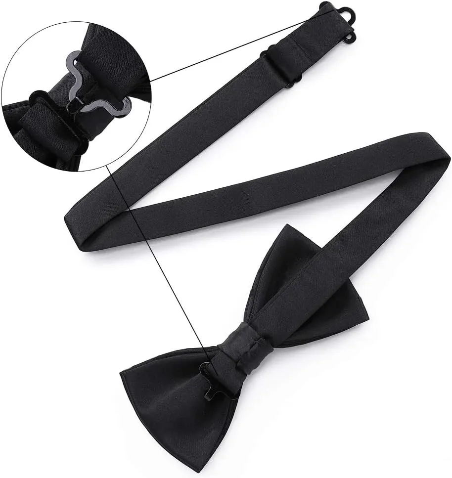 AUSKY Elegant Adjustable Pre-tied bow ties for Men Boys Party,Business or Daily Wear