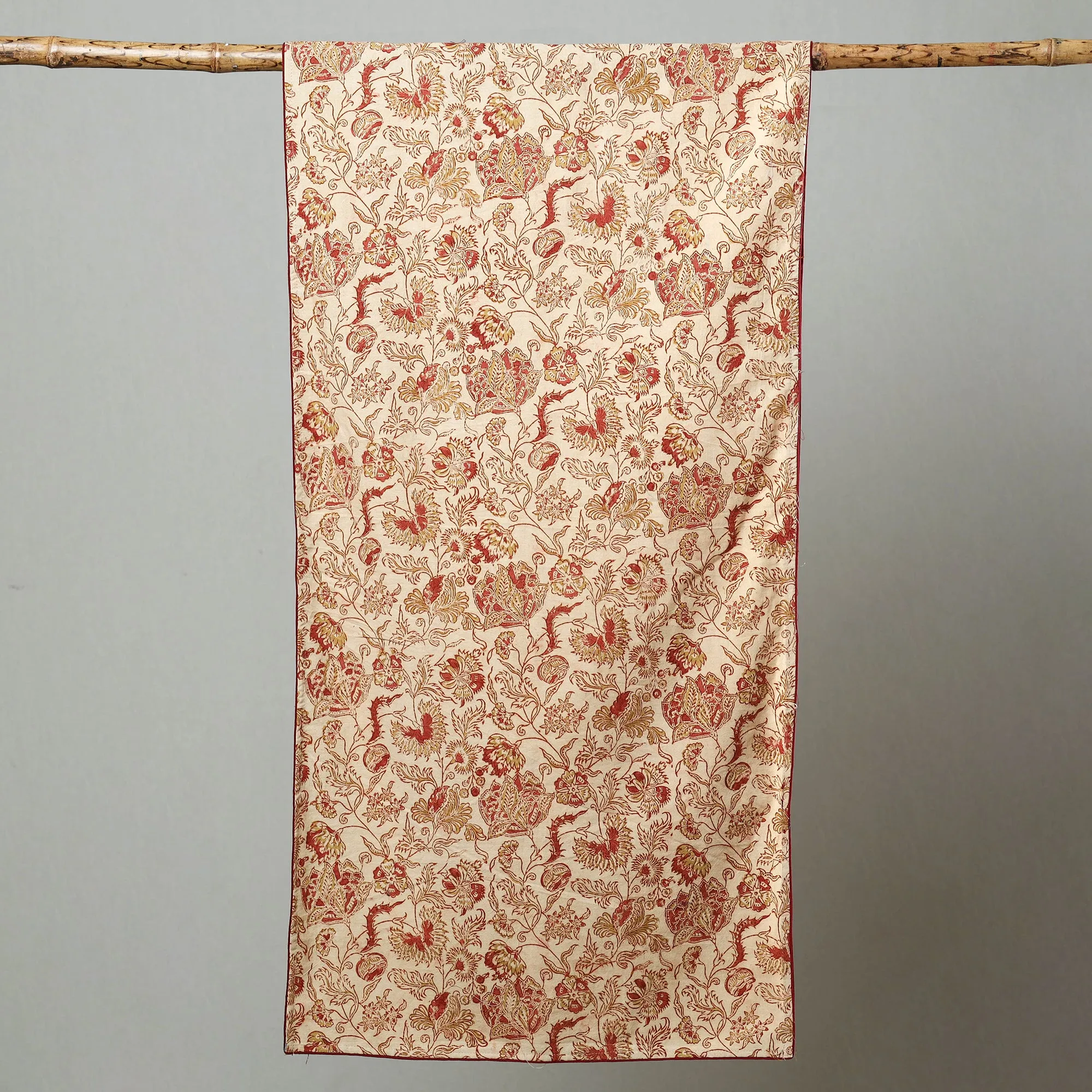 Beige - Kalamkari Block Printed Cotton Stole 22