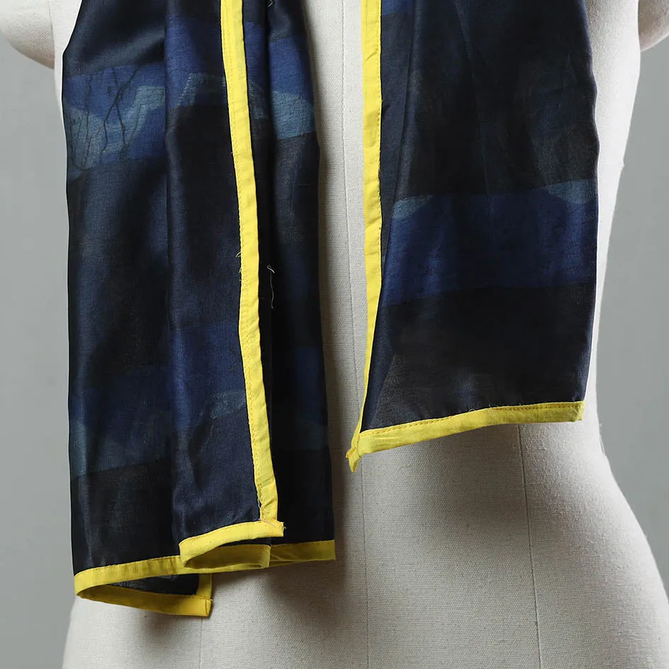 Blue - Chanderi Silk Nui Shibori Tie & Dye Stole 02