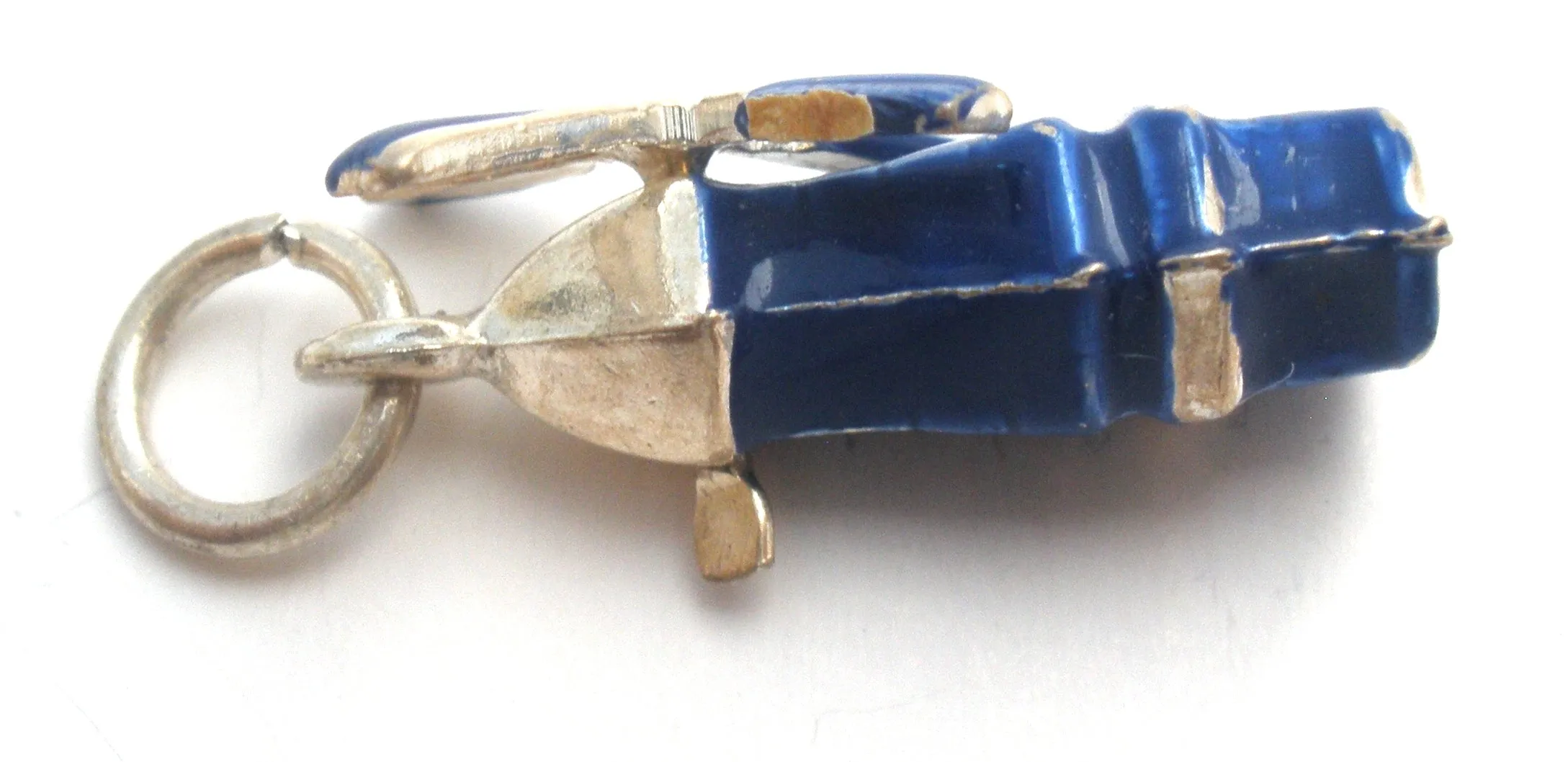 Blue Enamel Articulated Windmill Charm Vintage