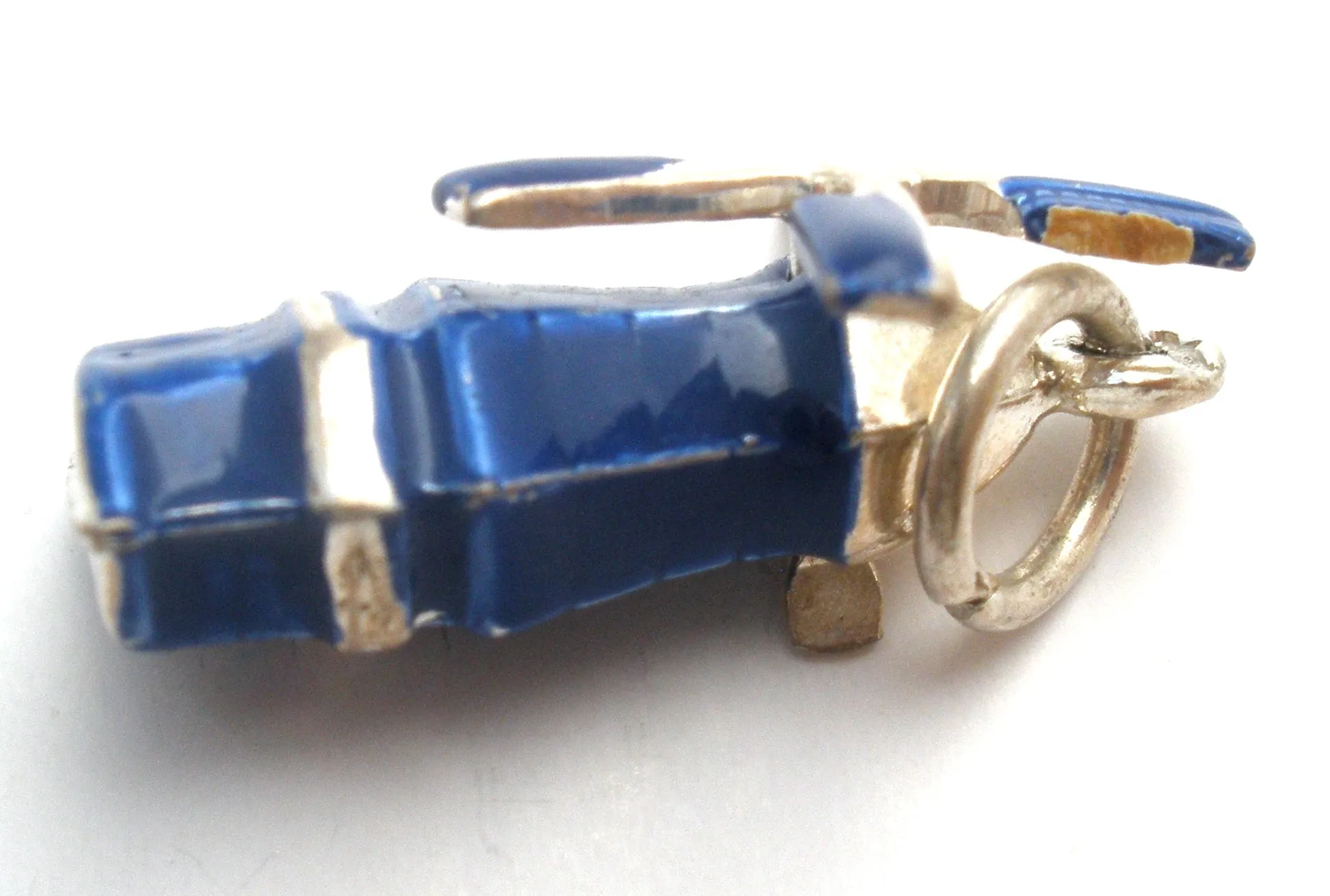 Blue Enamel Articulated Windmill Charm Vintage