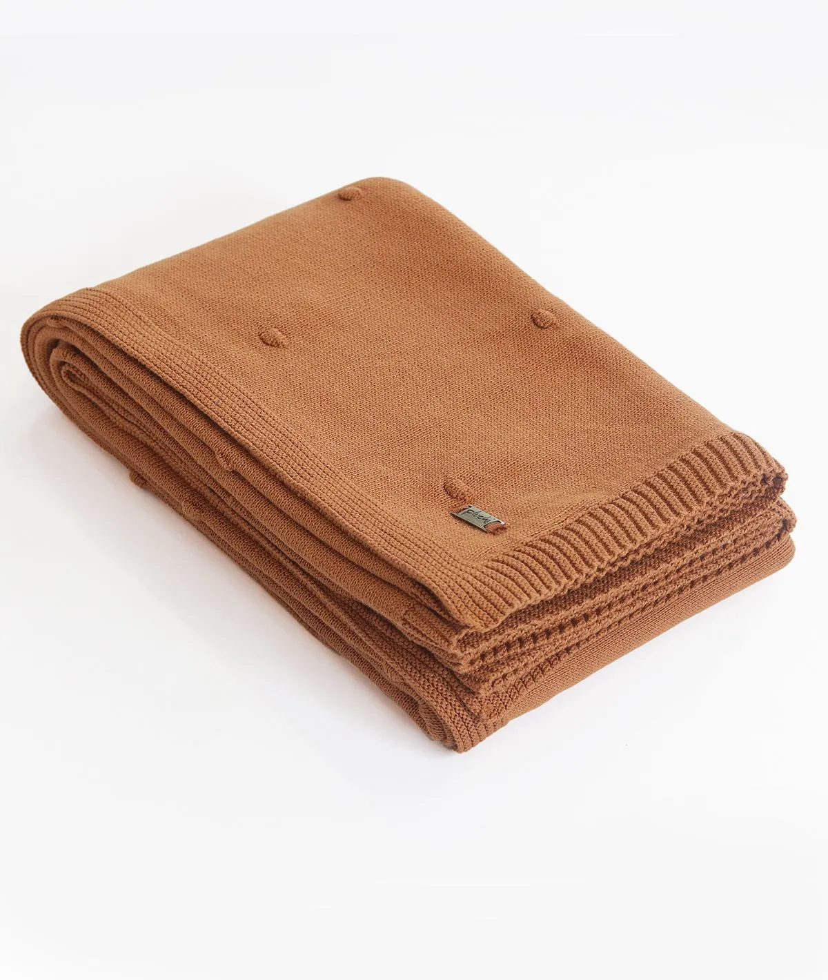 Bubble - Cashew Rust Pure Cotton Knitted All Season Ac Throw Blanket