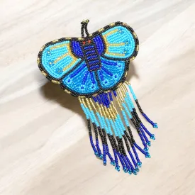 Butterfly Beaded Barrettes with Fringes (5)