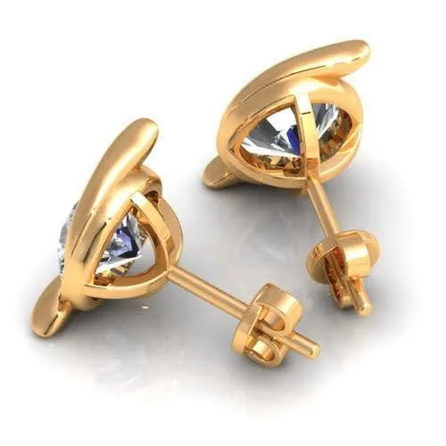 Captivating 0.25CT Round Cut Diamond Stud Earrings in 14KT Yellow Gold