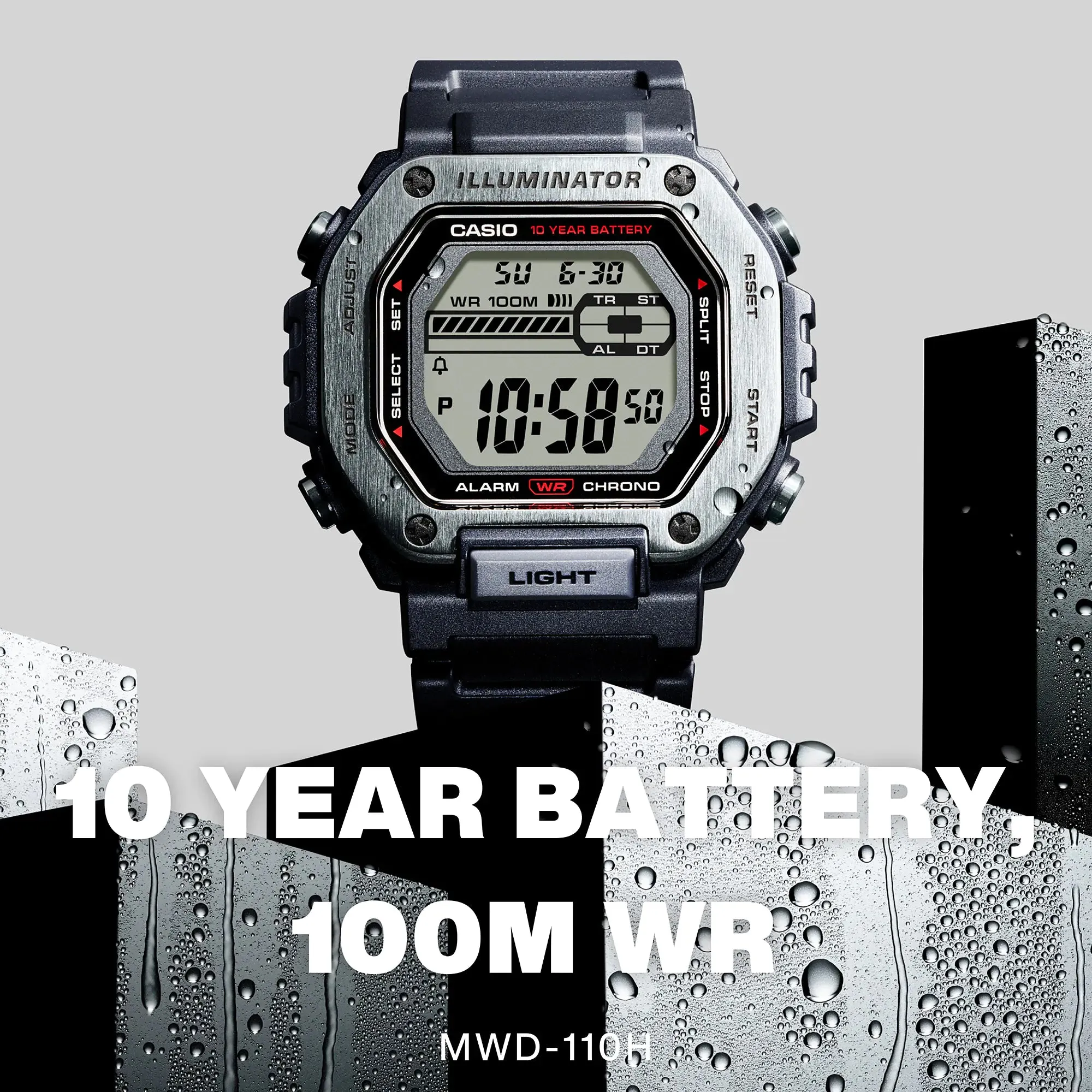 Casio Sports 10Yr Battery Unisex MWD110H-8B
