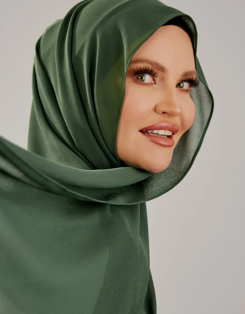 Chiffon Shawl - Shades of Dark Green