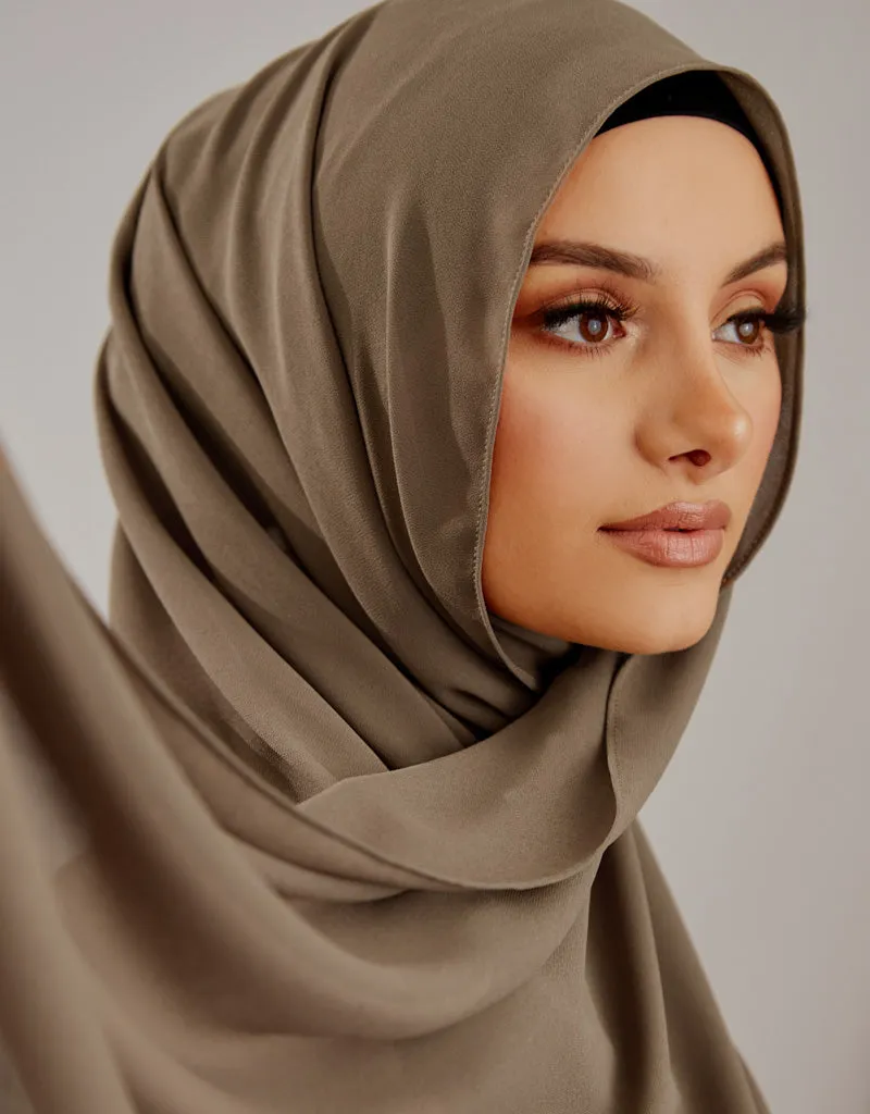 Chiffon Shawl - Shades of Dark Green