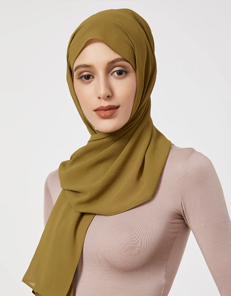 Chiffon Shawl - Shades of Dark Green