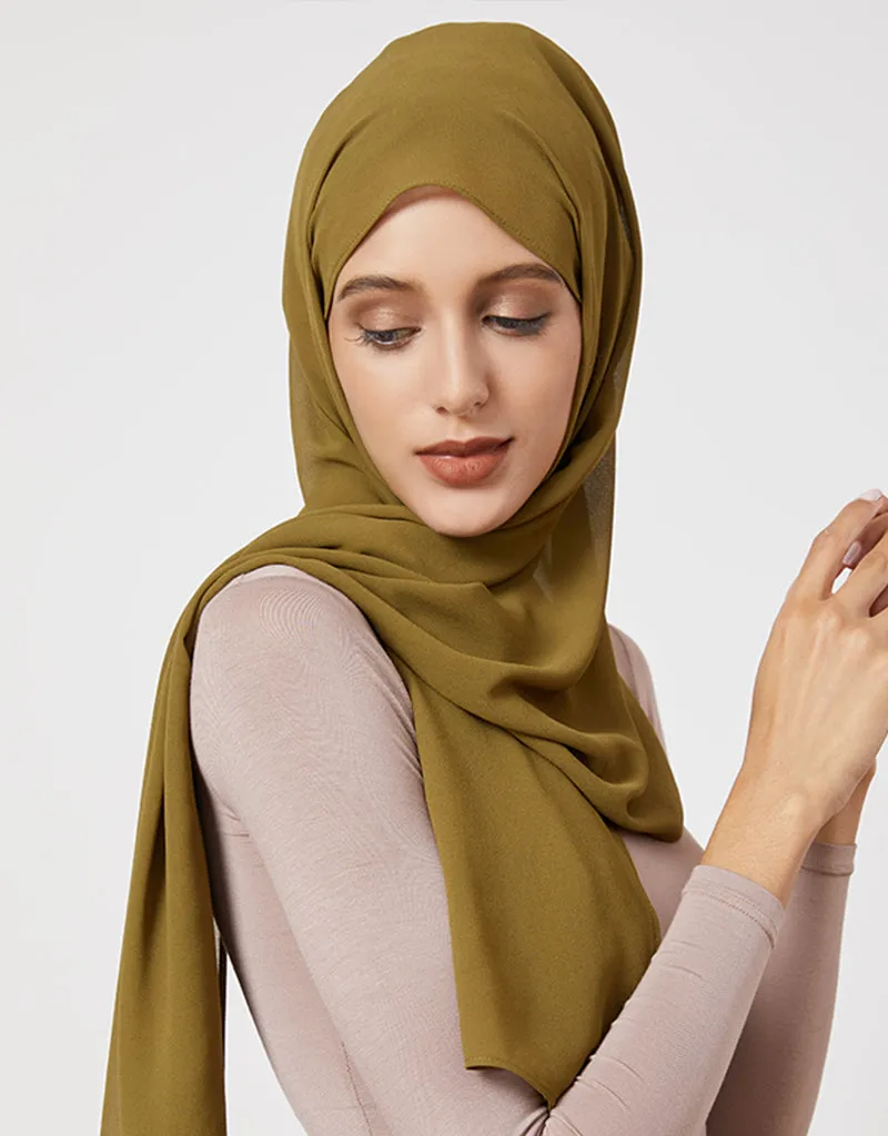 Chiffon Shawl - Shades of Dark Green