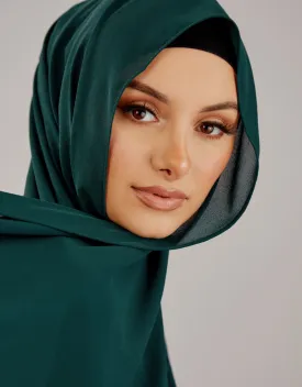 Chiffon Shawl - Shades of Dark Green