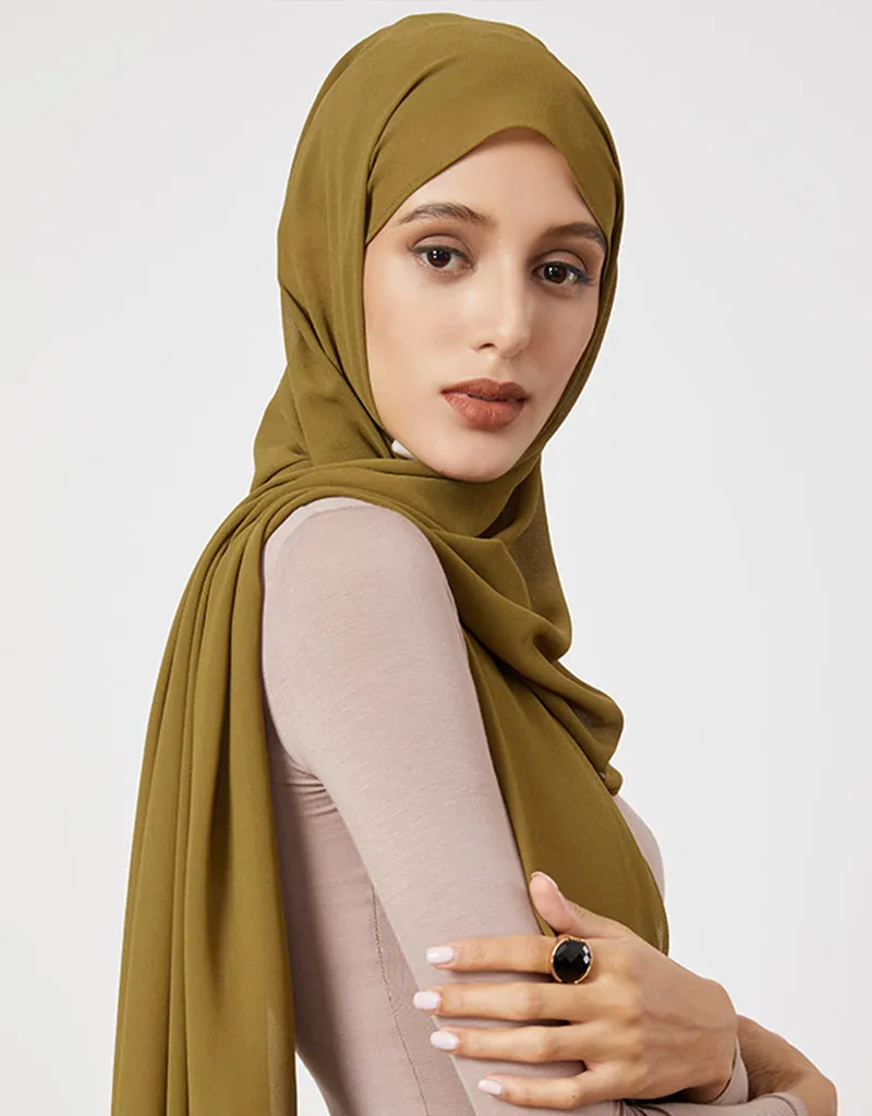 Chiffon Shawl - Shades of Dark Green