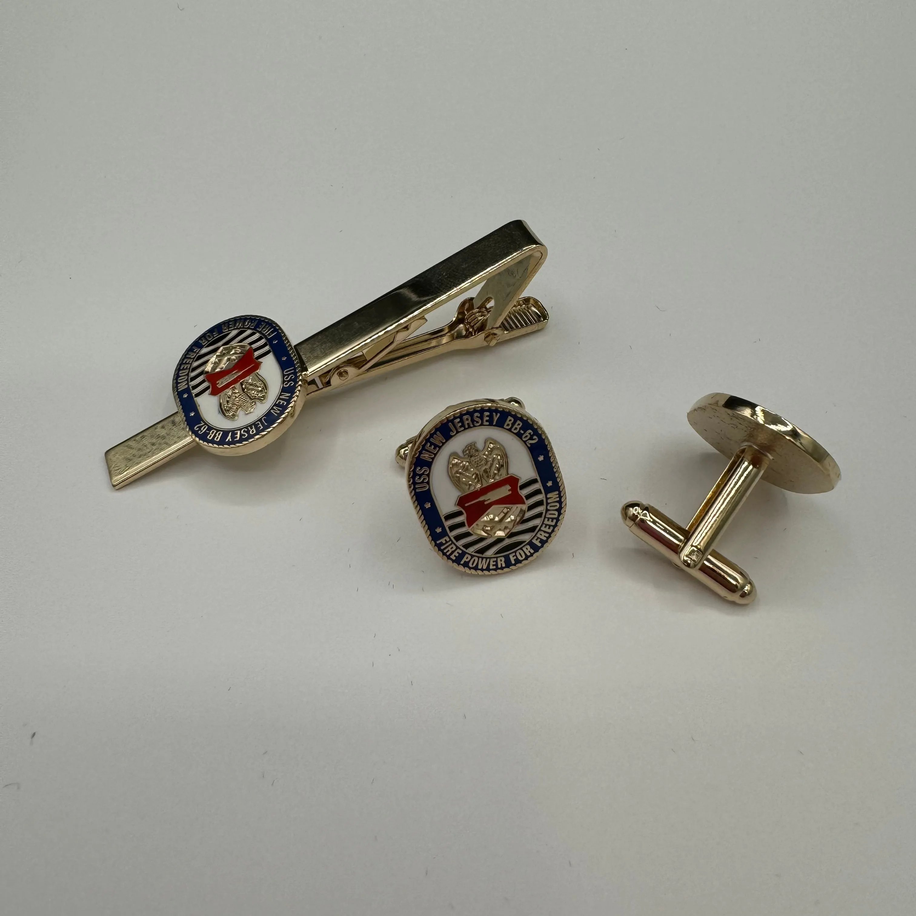 Crest Tie Bar and Cufflink Set