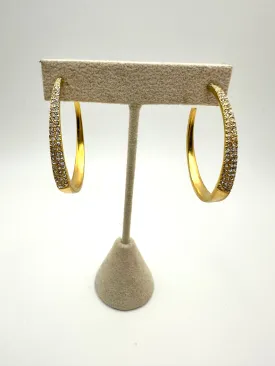 CZ Encrusted Gold Hoops