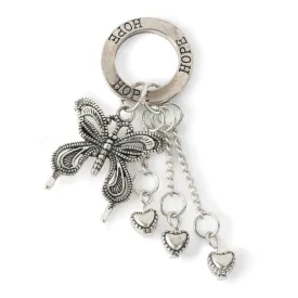 Dangling Charm Pendant - Butterfly and Hearts