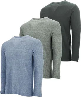 DARESAY 3 Pack: Thermal Long Sleeve Tee Shirt for Men- Henley & Crew Long Sleeve Shirts for Men  Mens Long Sleeve T Shirts