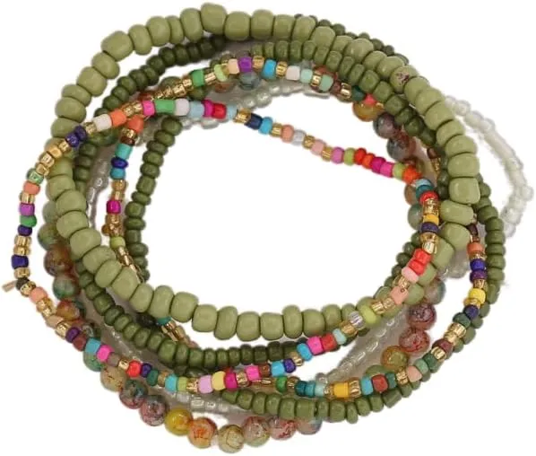 DATOA Bohemian Multilayer Seed Beads Bracelet Handmade Wrap Bracelets Beach Stretch Bangle Jewelry for Women
