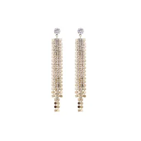 Diamante Waterfall Gold Earrings