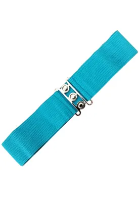Elastic Waist Belt in Teal by Banned Apparel