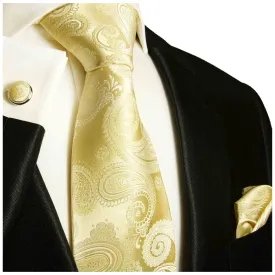 Formal Wedding Necktie in Champagne Paisleys