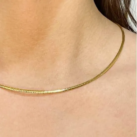 #GOLD2024 | 18K Golden Omega Soft Mesh Chain Classic Wear Necklace 16”