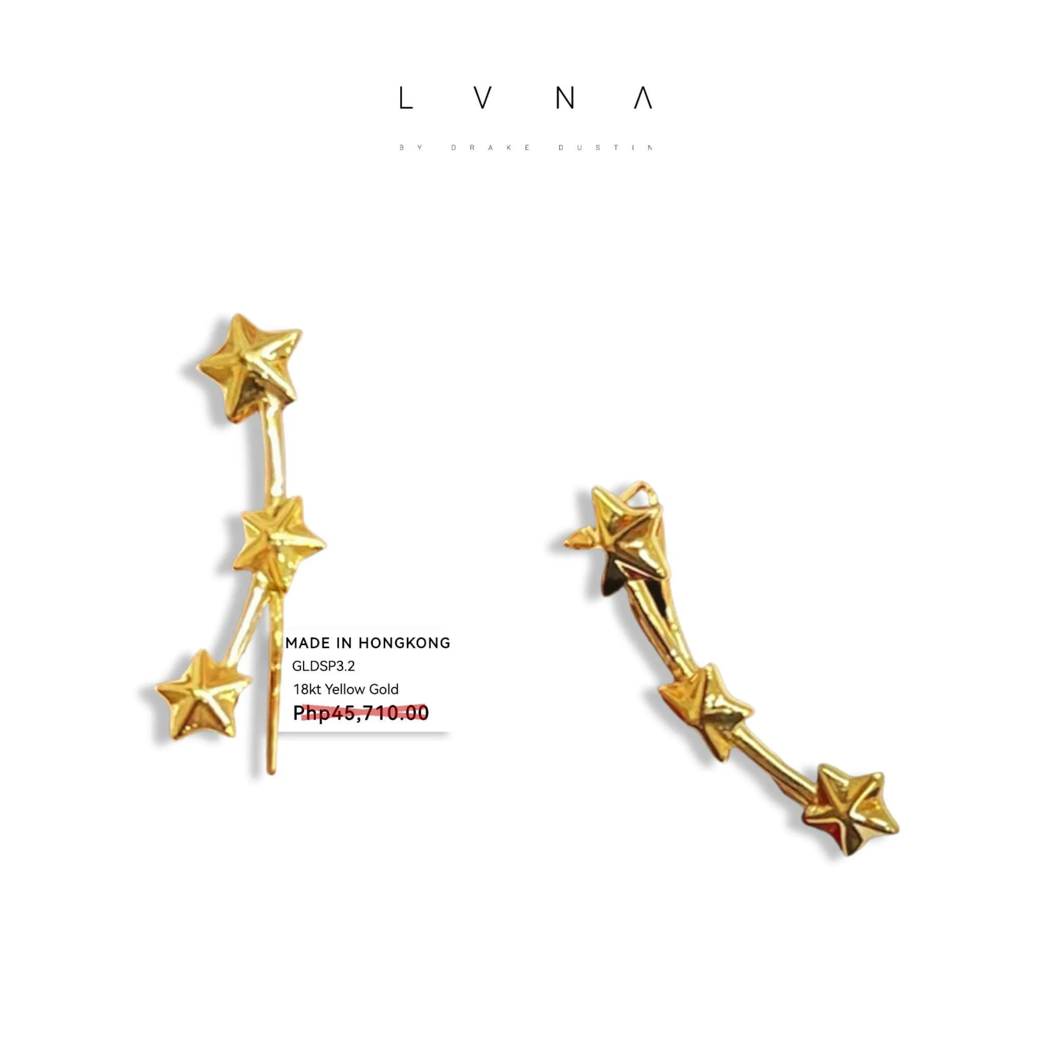 #GOLD2024 | 18K Golden Triple Star Earrings