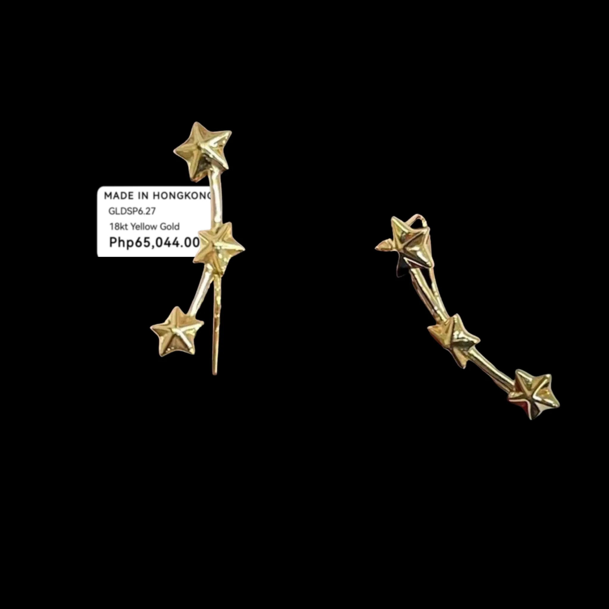 #GOLD2024 | 18K Golden Triple Star Earrings
