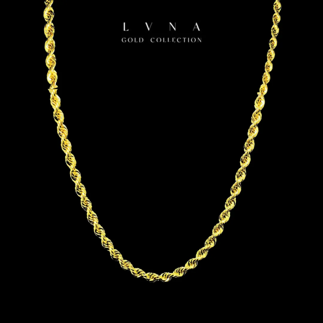 #GOLD2024 | 18K Golden Unisex Chain Rope Necklace 17.5”