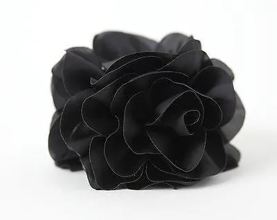Handmade Dahlia Chiffon Fabric Twin Flower  Hair Jaw Claw Clip Accessories