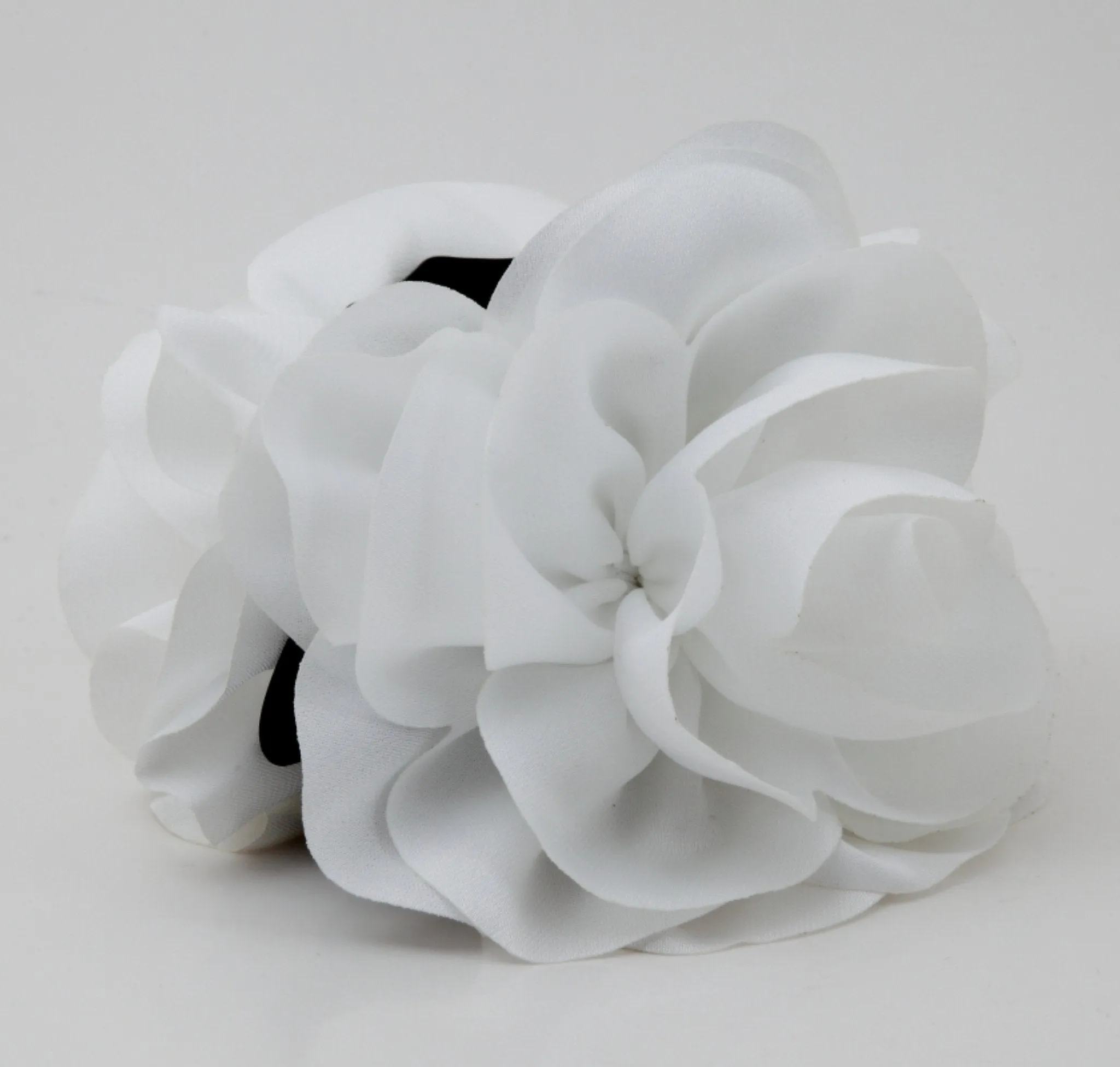 Handmade Dahlia Chiffon Fabric Twin Flower  Hair Jaw Claw Clip Accessories