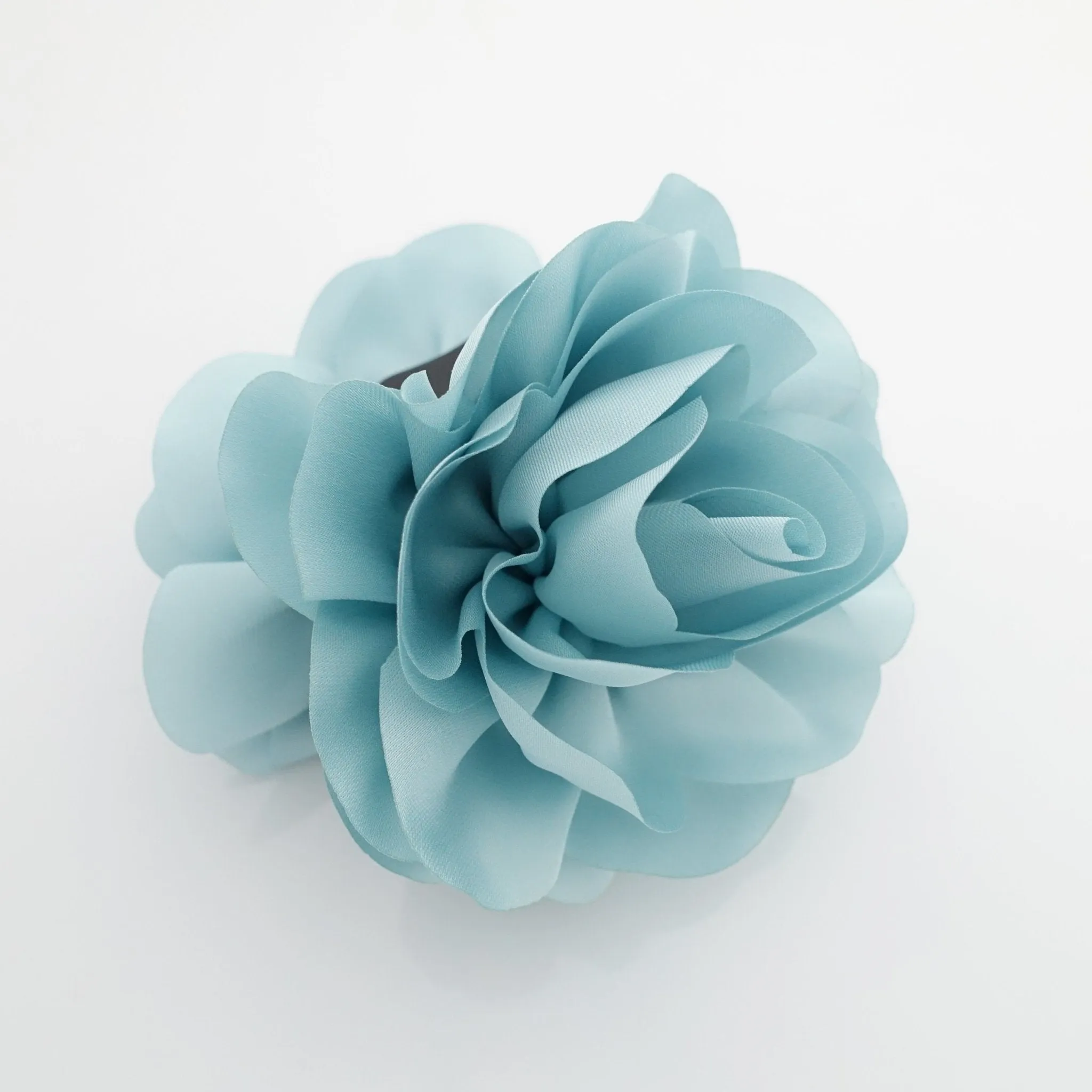 Handmade Dahlia Chiffon Fabric Twin Flower  Hair Jaw Claw Clip Accessories
