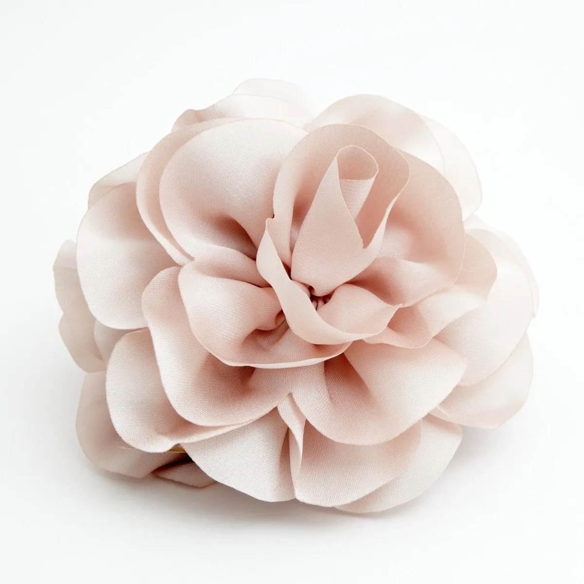 Handmade Dahlia Chiffon Fabric Twin Flower  Hair Jaw Claw Clip Accessories