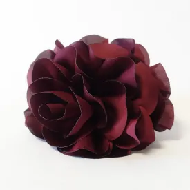 Handmade Dahlia Chiffon Fabric Twin Flower  Hair Jaw Claw Clip Accessories