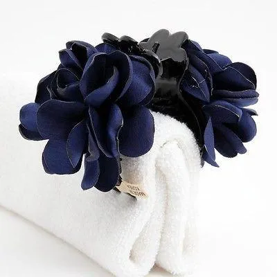 Handmade wild Rose Clamp Twin Flower/Floral Hair Jaw Claw Clip Accessories