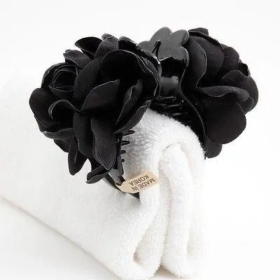 Handmade wild Rose Clamp Twin Flower/Floral Hair Jaw Claw Clip Accessories