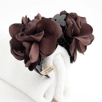 Handmade wild Rose Clamp Twin Flower/Floral Hair Jaw Claw Clip Accessories