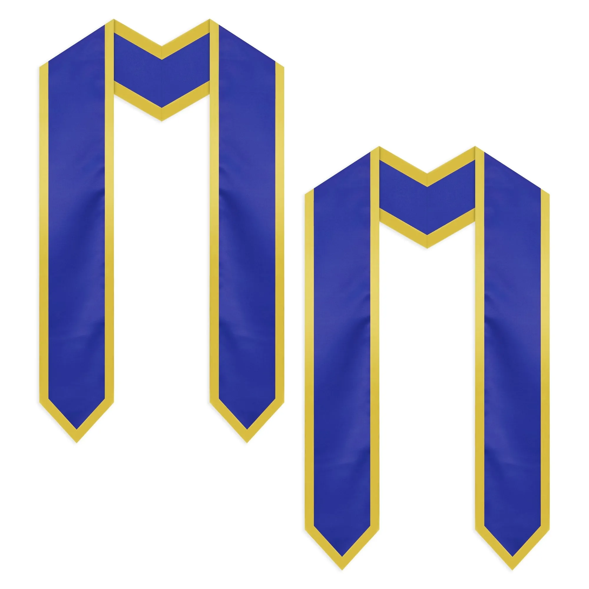 Honors Graduation Stoles for 2023 Graduates, Blue and Gold Sash (72 In, 2 Pack)